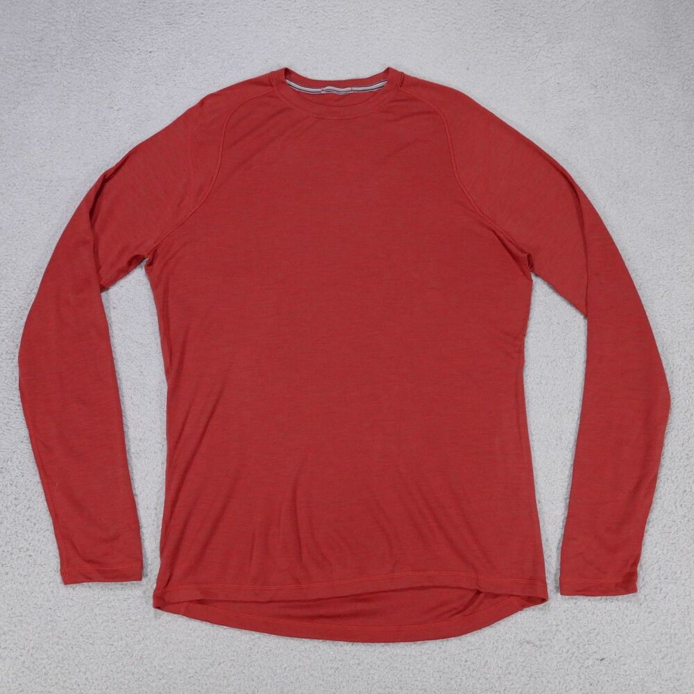 Smartwool Shirt Mens Large Red Long Sleeve Merino Wool Base Layer Crewneck